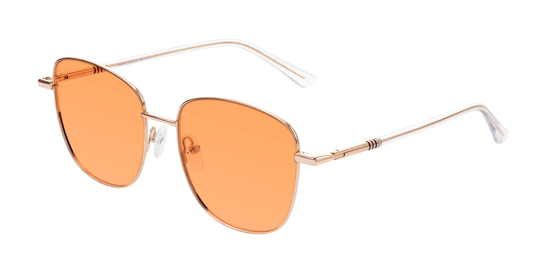 Angle of Love in Rose Gold with Medium Orange Tinted Lenses