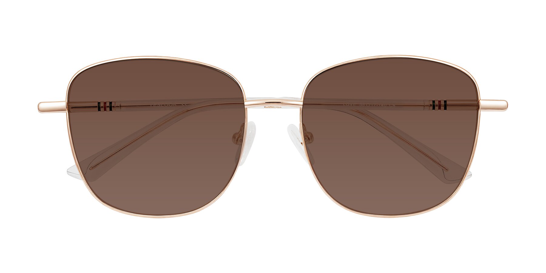Folded Front of Love in Rose Gold with Brown Tinted Lenses