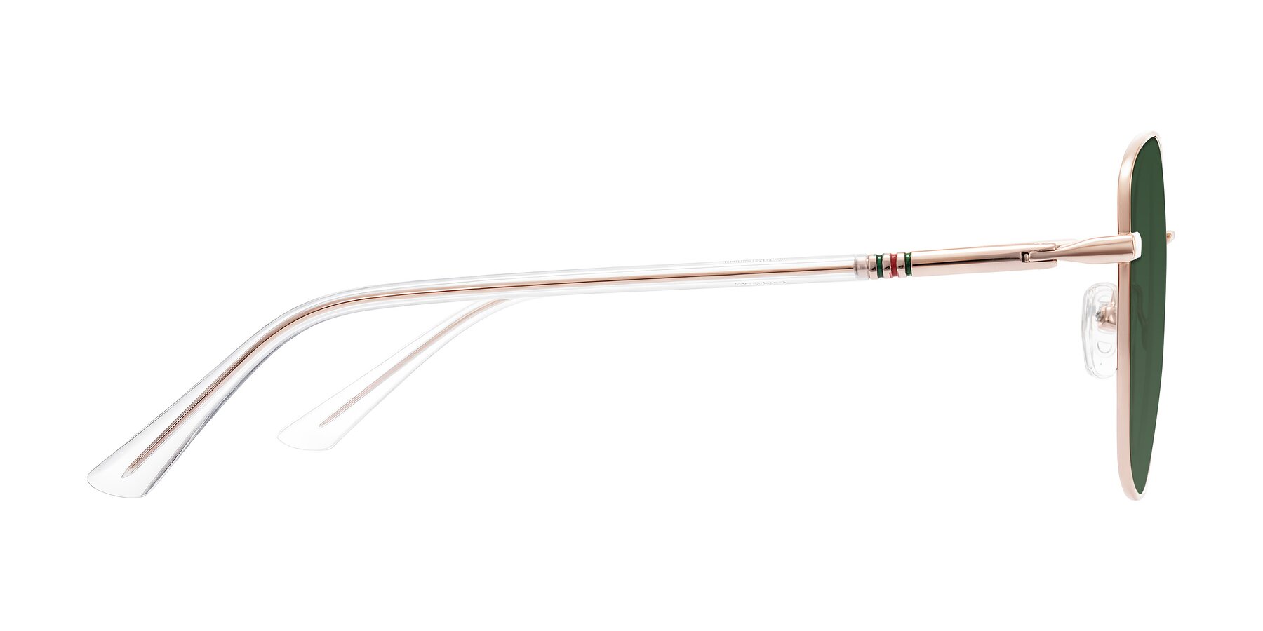 Side of Love in Rose Gold with Green Tinted Lenses