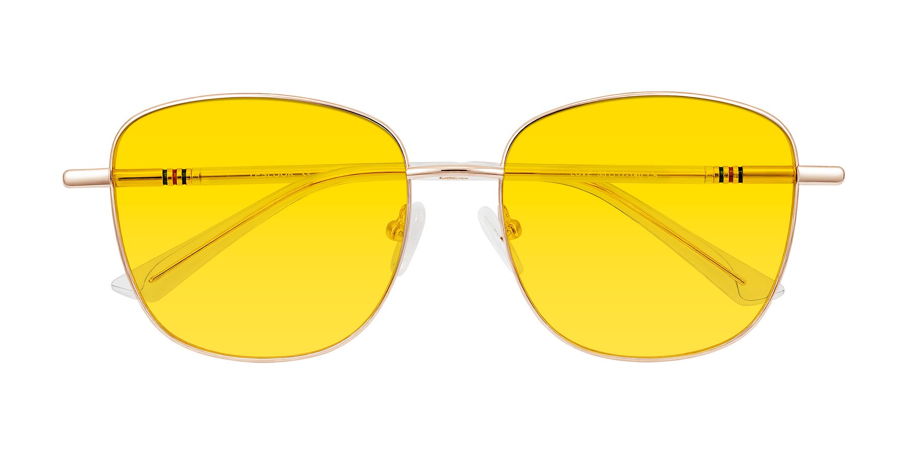 Folded Front of Love in Rose Gold with Yellow Tinted Lenses