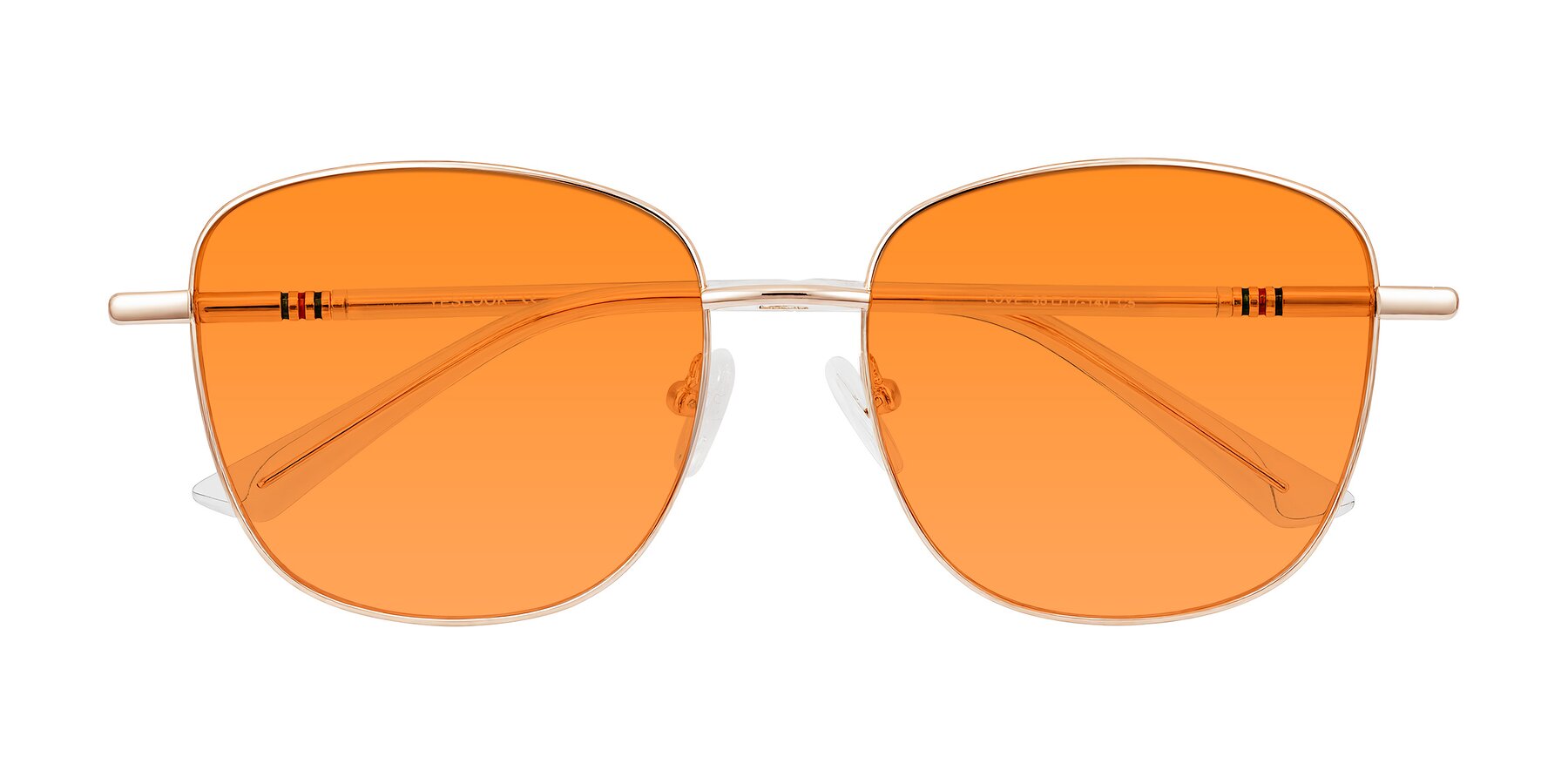 Folded Front of Love in Rose Gold with Orange Tinted Lenses