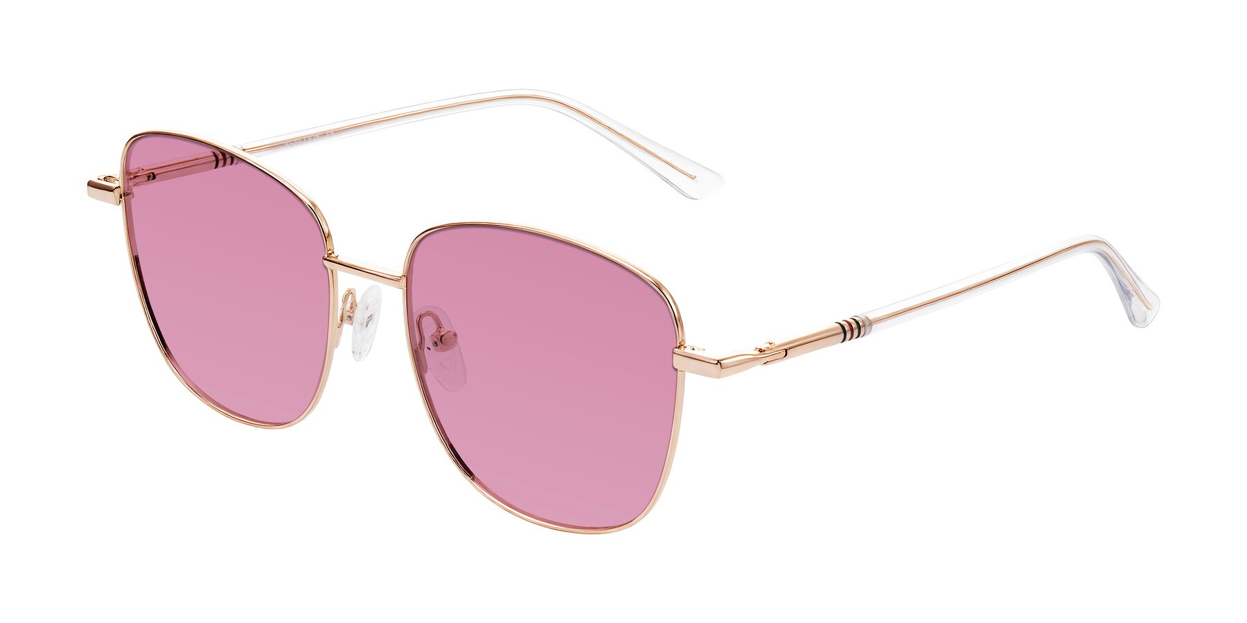 Angle of Love in Rose Gold with Medium Wine Tinted Lenses