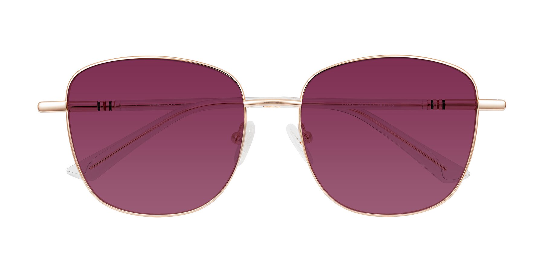 Folded Front of Love in Rose Gold with Wine Tinted Lenses