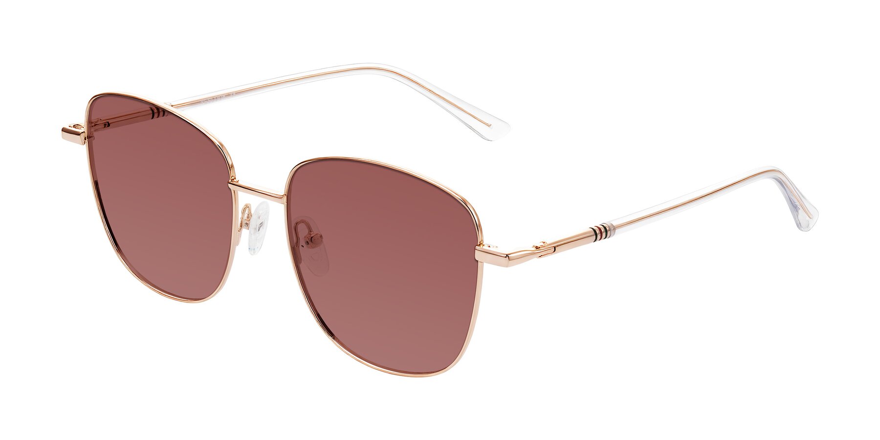 Angle of Love in Rose Gold with Garnet Tinted Lenses
