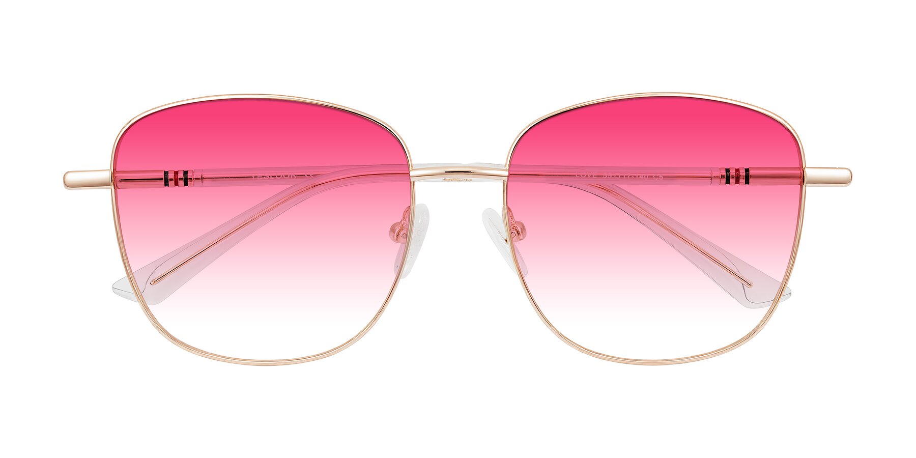 Folded Front of Love in Rose Gold with Pink Gradient Lenses