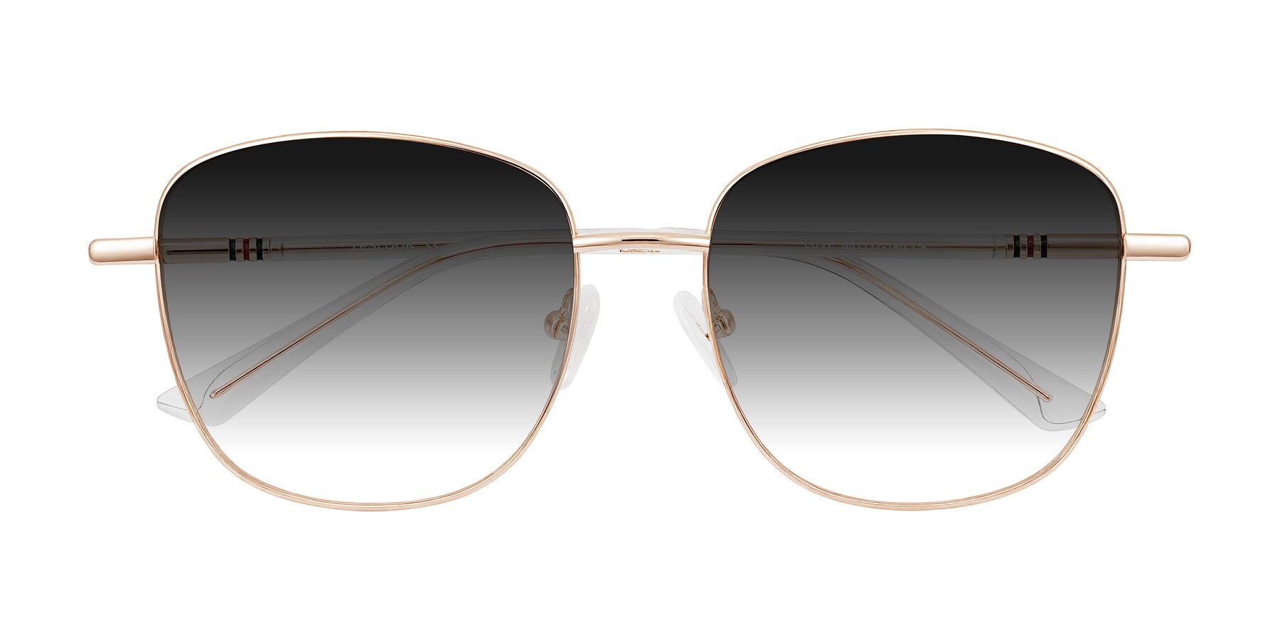 Folded Front of Love in Rose Gold with Gray Gradient Lenses