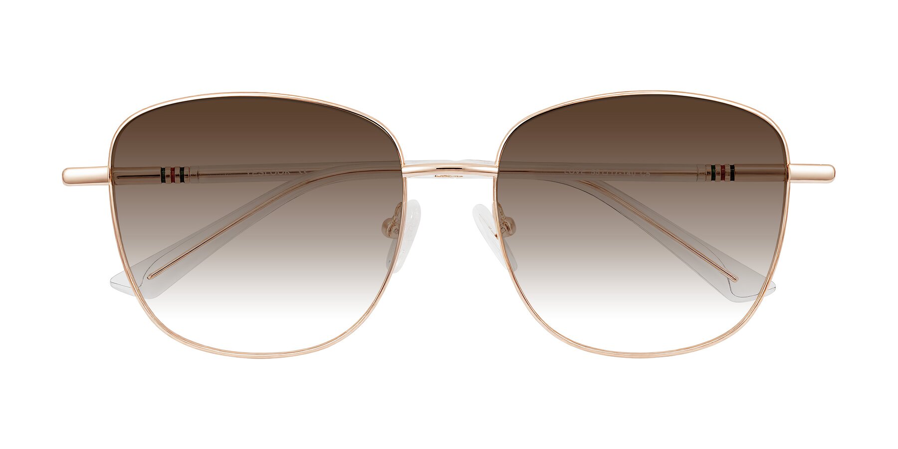 Folded Front of Love in Rose Gold with Brown Gradient Lenses