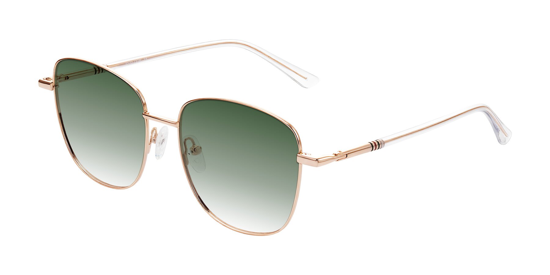 Angle of Love in Rose Gold with Green Gradient Lenses