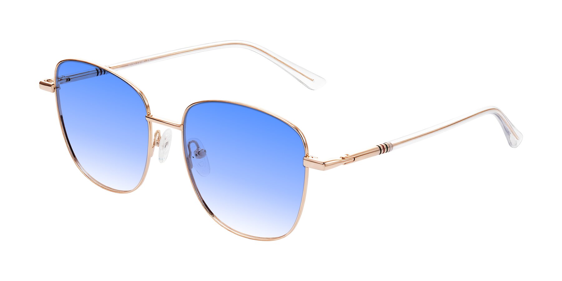 Angle of Love in Rose Gold with Blue Gradient Lenses