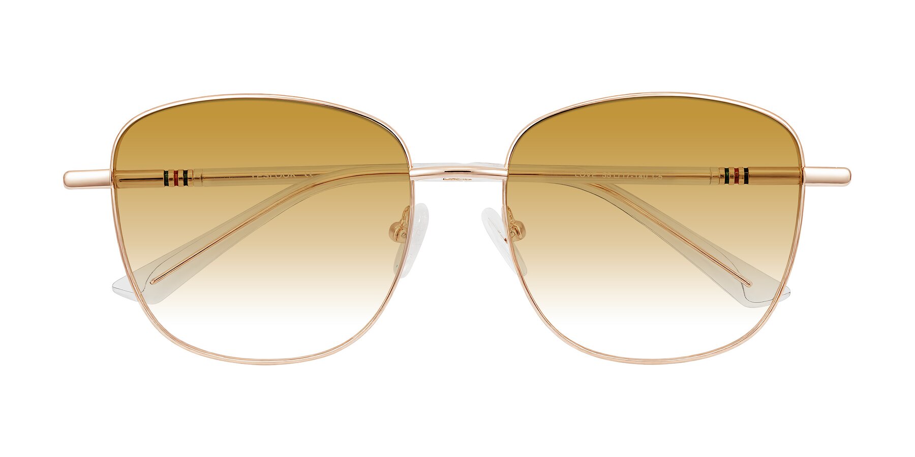 Folded Front of Love in Rose Gold with Champagne Gradient Lenses