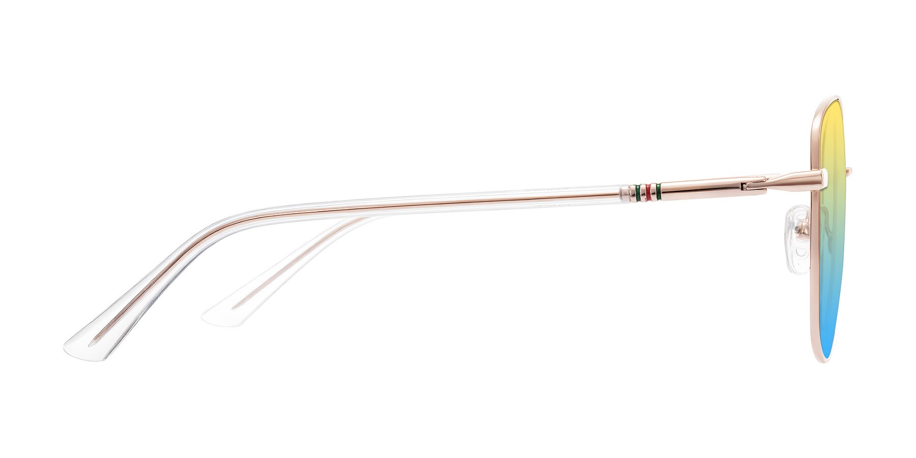 Side of Love in Rose Gold with Yellow / Blue Gradient Lenses