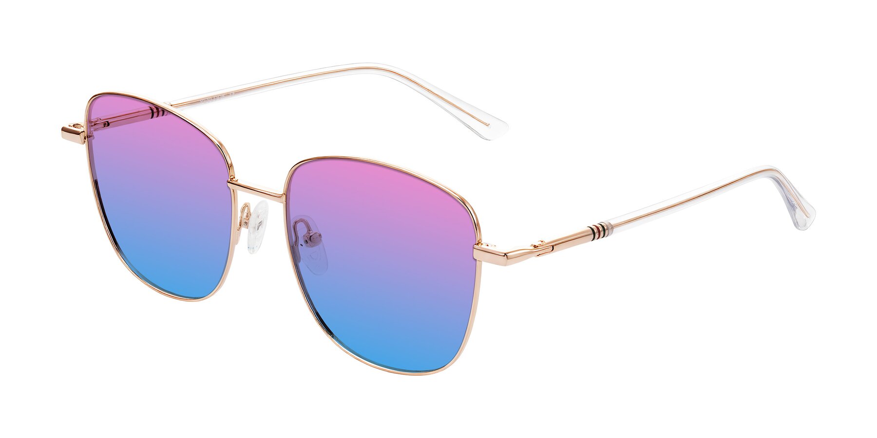 Angle of Love in Rose Gold with Pink / Blue Gradient Lenses