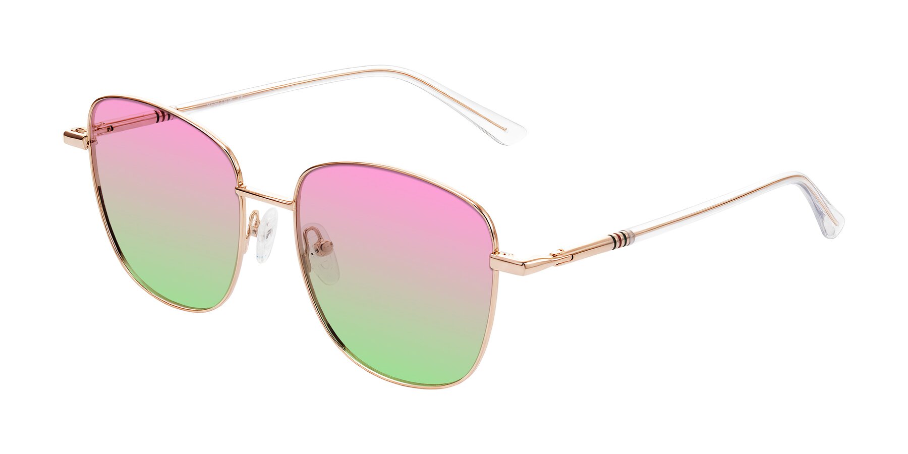 Angle of Love in Rose Gold with Pink / Green Gradient Lenses