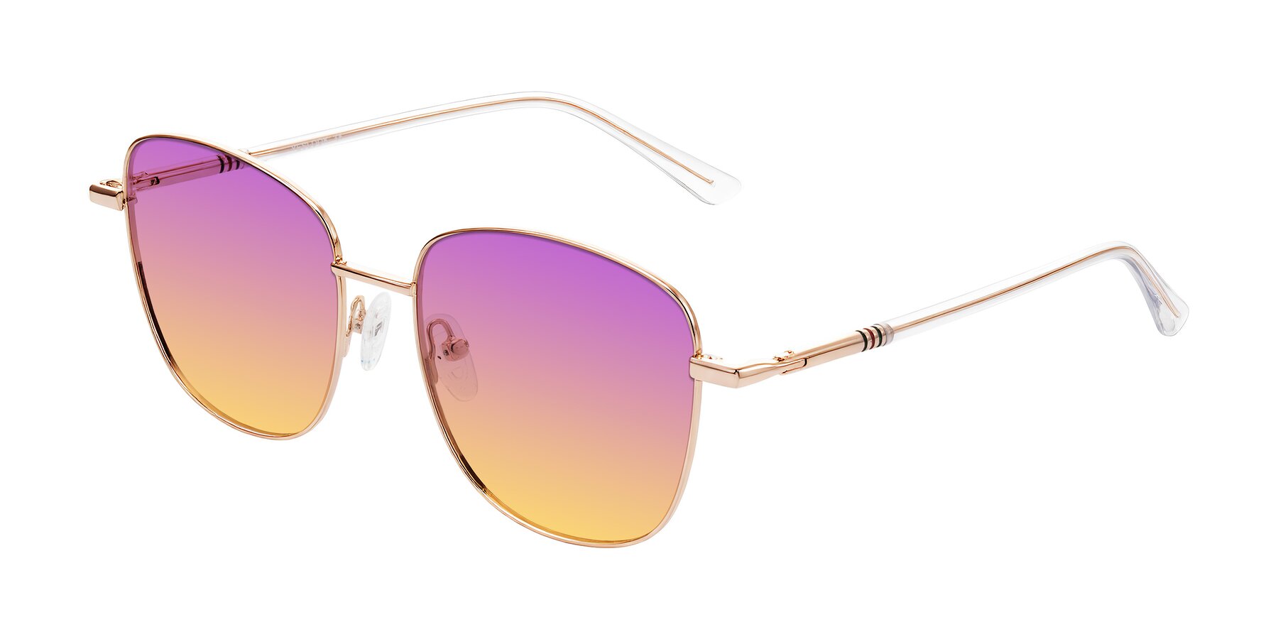 Angle of Love in Rose Gold with Purple / Yellow Gradient Lenses