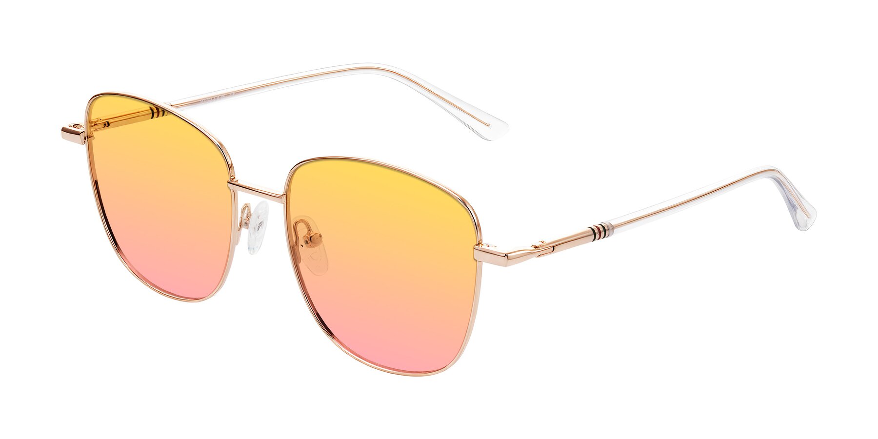 Angle of Love in Rose Gold with Yellow / Pink Gradient Lenses