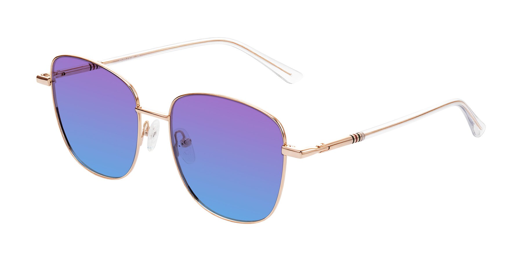 Angle of Love in Rose Gold with Purple / Blue Gradient Lenses
