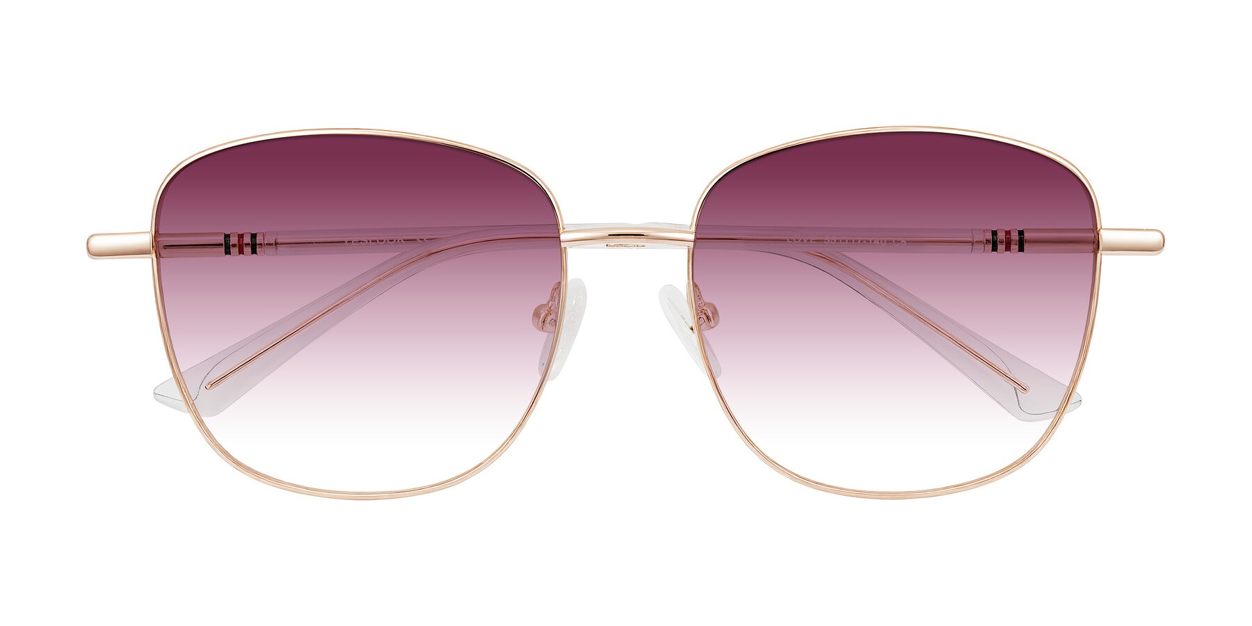 Folded Front of Love in Rose Gold with Wine Gradient Lenses