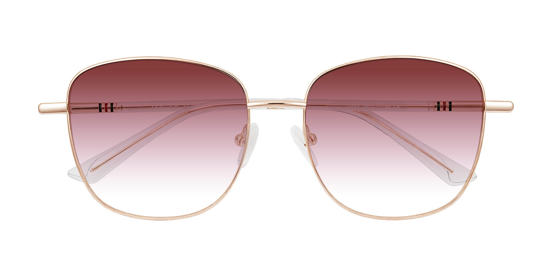 Folded Front of Love in Rose Gold with Garnet Gradient Lenses