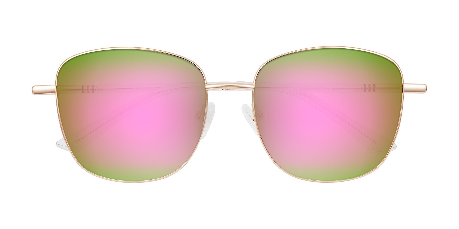 Folded Front of Love in Rose Gold with Pink Mirrored Lenses