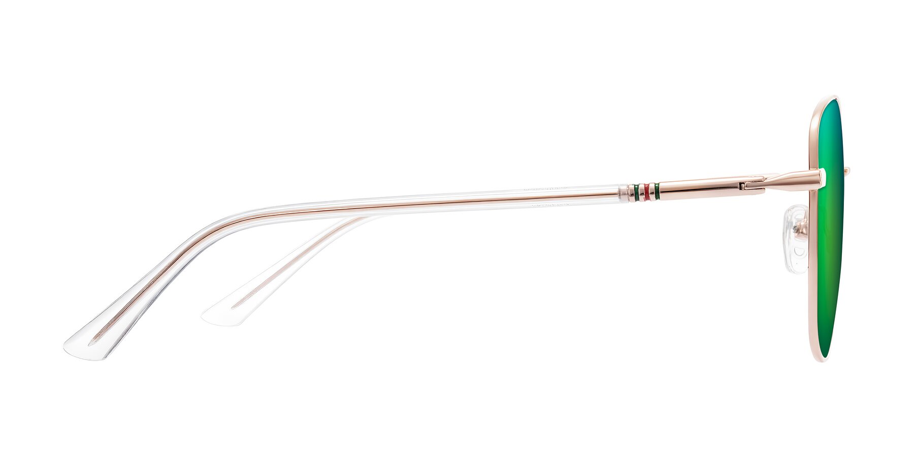 Side of Love in Rose Gold with Green Mirrored Lenses