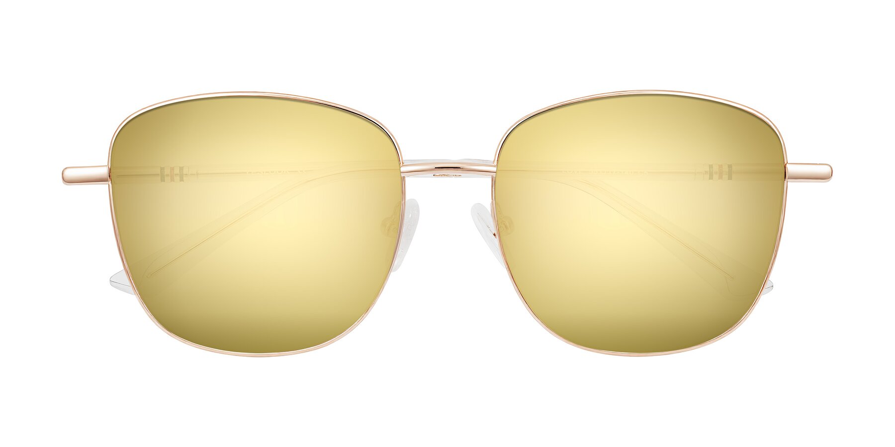 Folded Front of Love in Rose Gold with Gold Mirrored Lenses