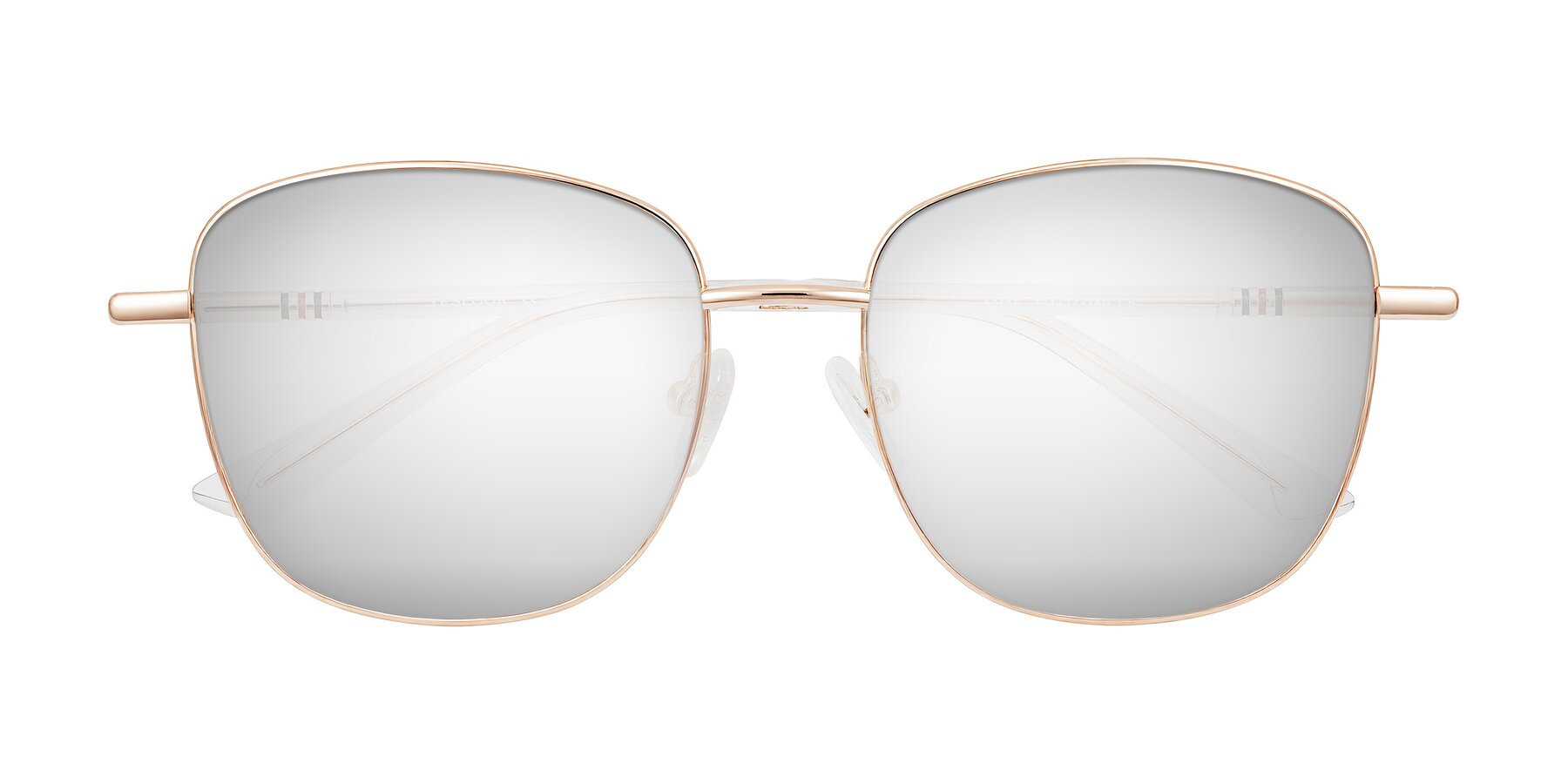 Folded Front of Love in Rose Gold with Silver Mirrored Lenses