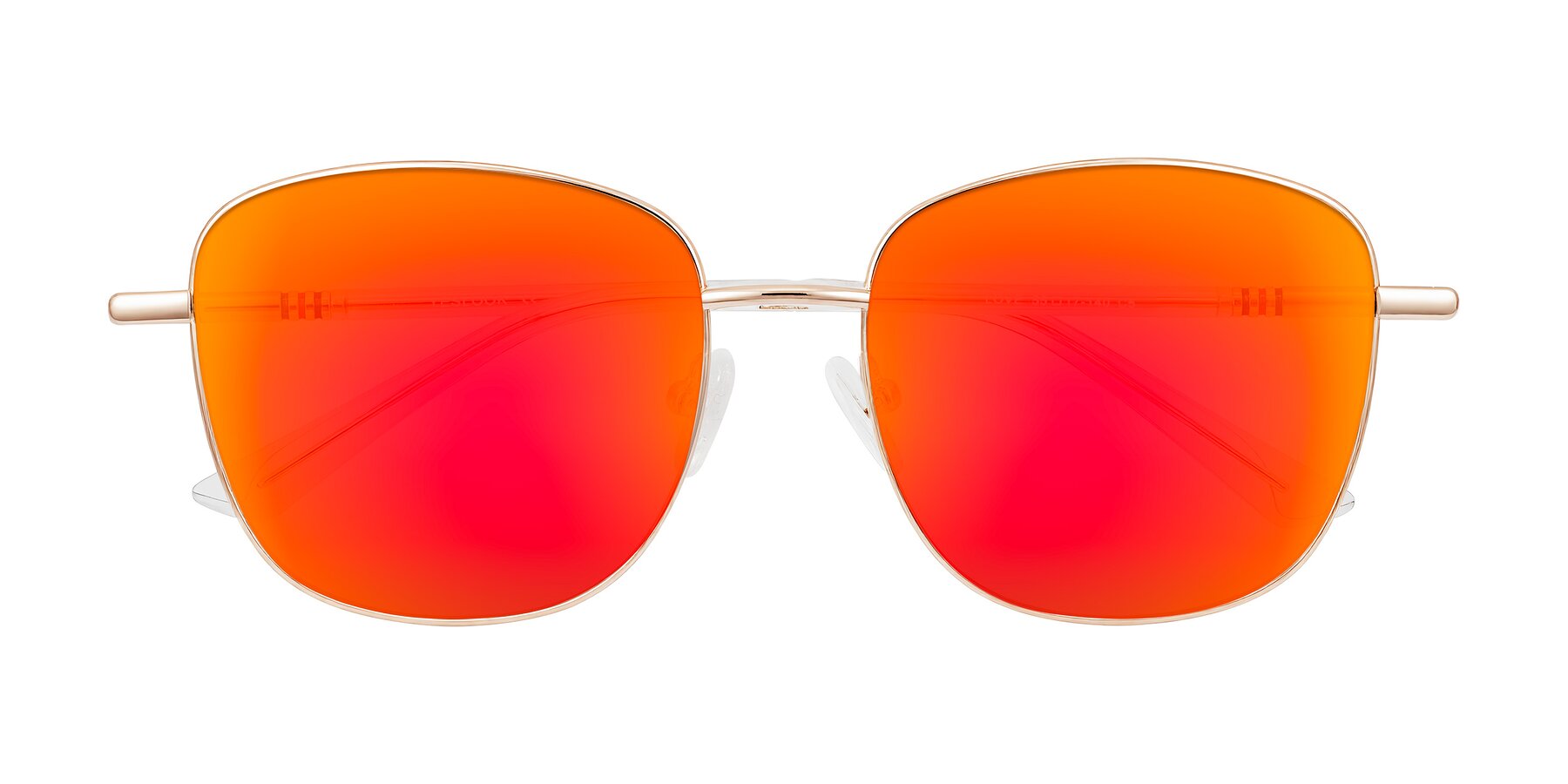 Folded Front of Love in Rose Gold with Red Gold Mirrored Lenses