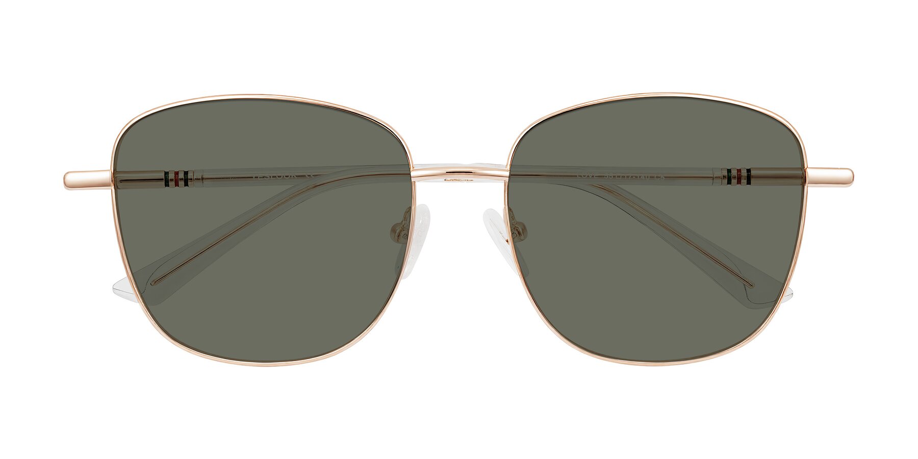 Folded Front of Love in Rose Gold with Gray Polarized Lenses