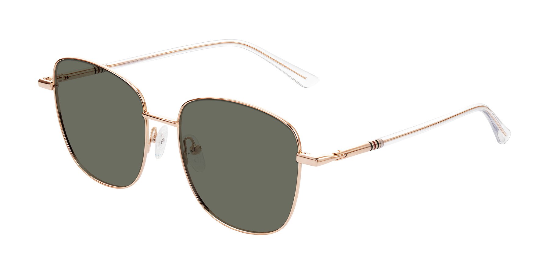 Angle of Love in Rose Gold with Gray Polarized Lenses