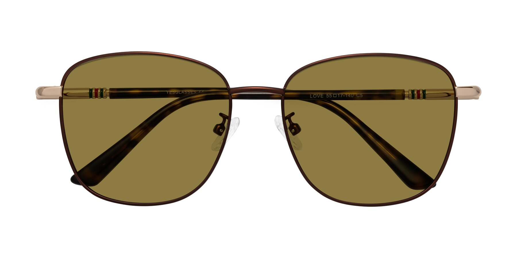 Folded Front of Love in Coffee with Brown Polarized Lenses