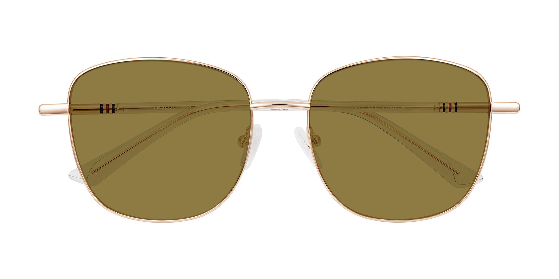 Folded Front of Love in Rose Gold with Brown Polarized Lenses