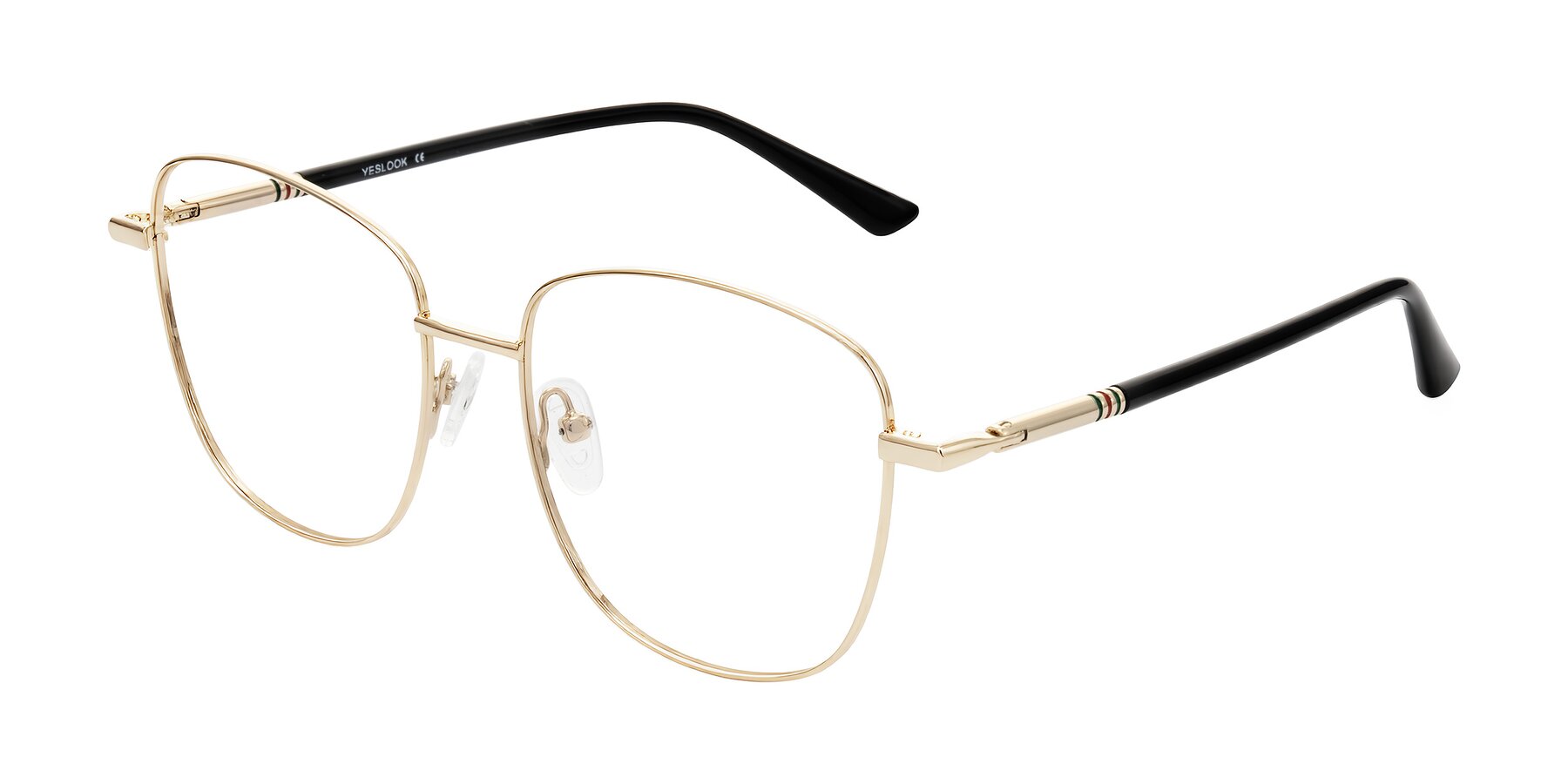 Angle of Love in Light Gold with Clear Eyeglass Lenses