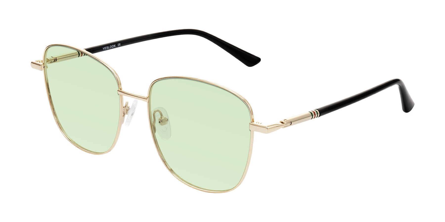 Angle of Love in Light Gold with Light Green Tinted Lenses