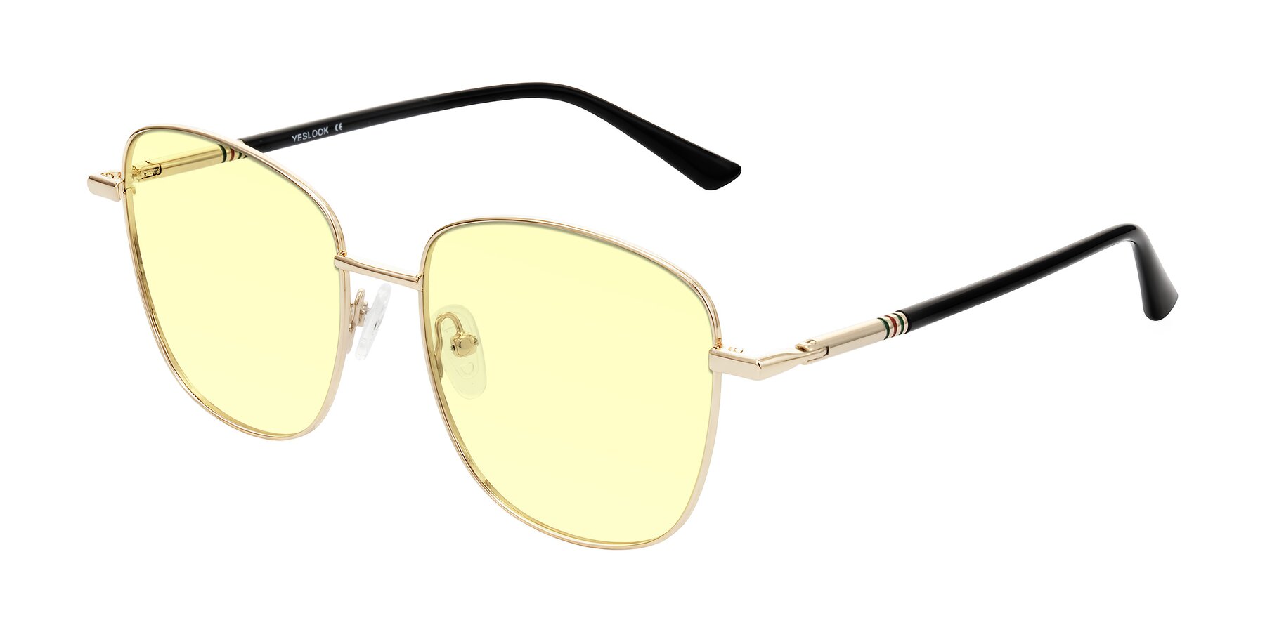 Angle of Love in Light Gold with Light Yellow Tinted Lenses