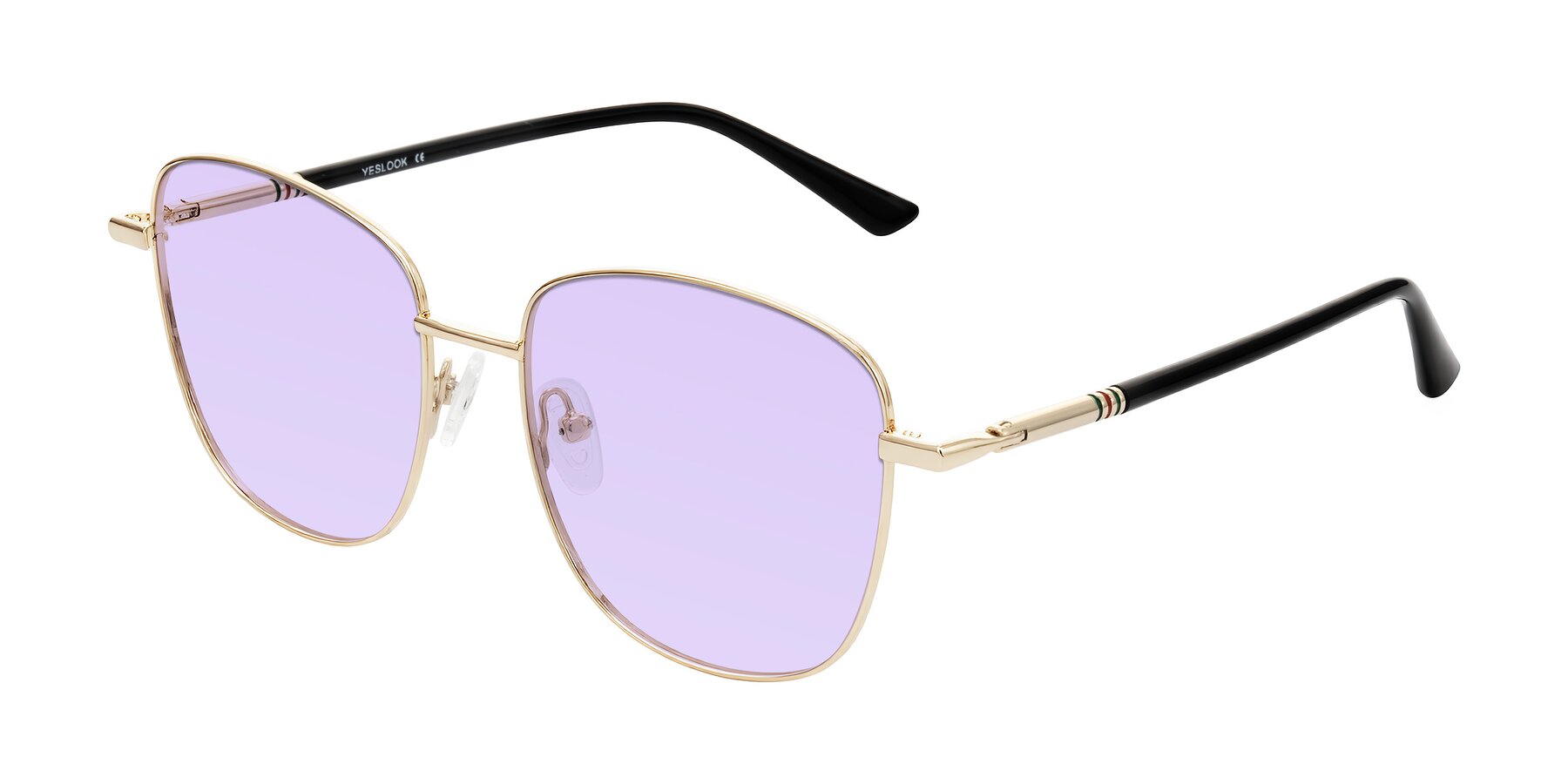 Angle of Love in Light Gold with Light Purple Tinted Lenses