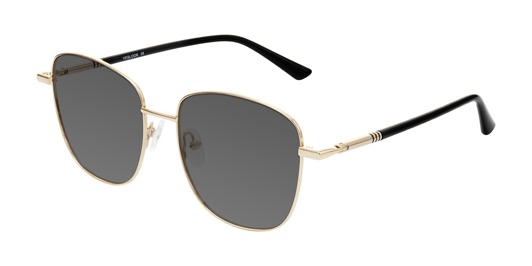 Angle of Love in Light Gold with Medium Gray Tinted Lenses