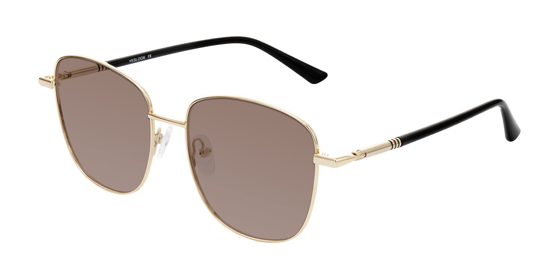 Angle of Love in Light Gold with Medium Brown Tinted Lenses