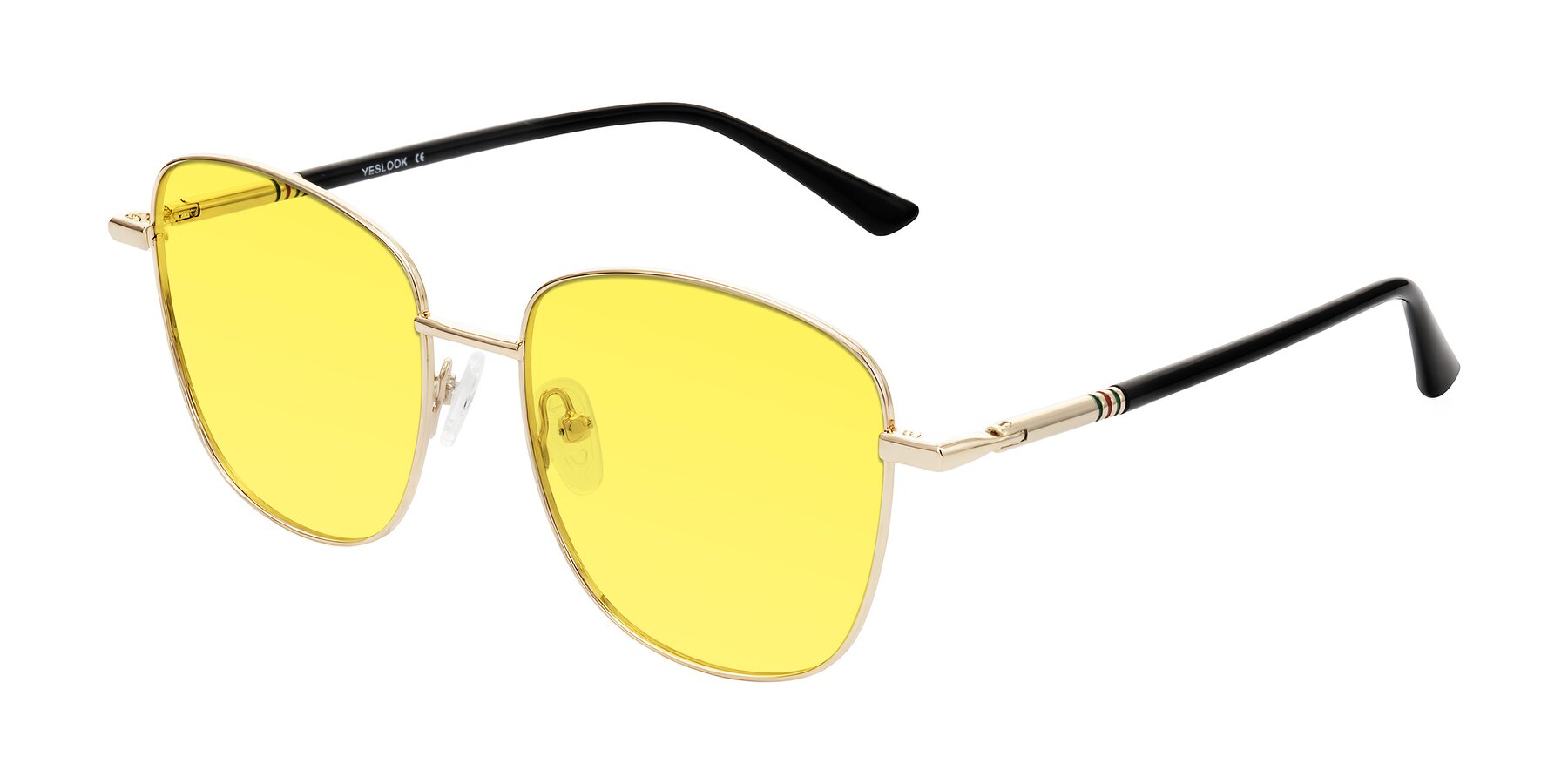 Angle of Love in Light Gold with Medium Yellow Tinted Lenses