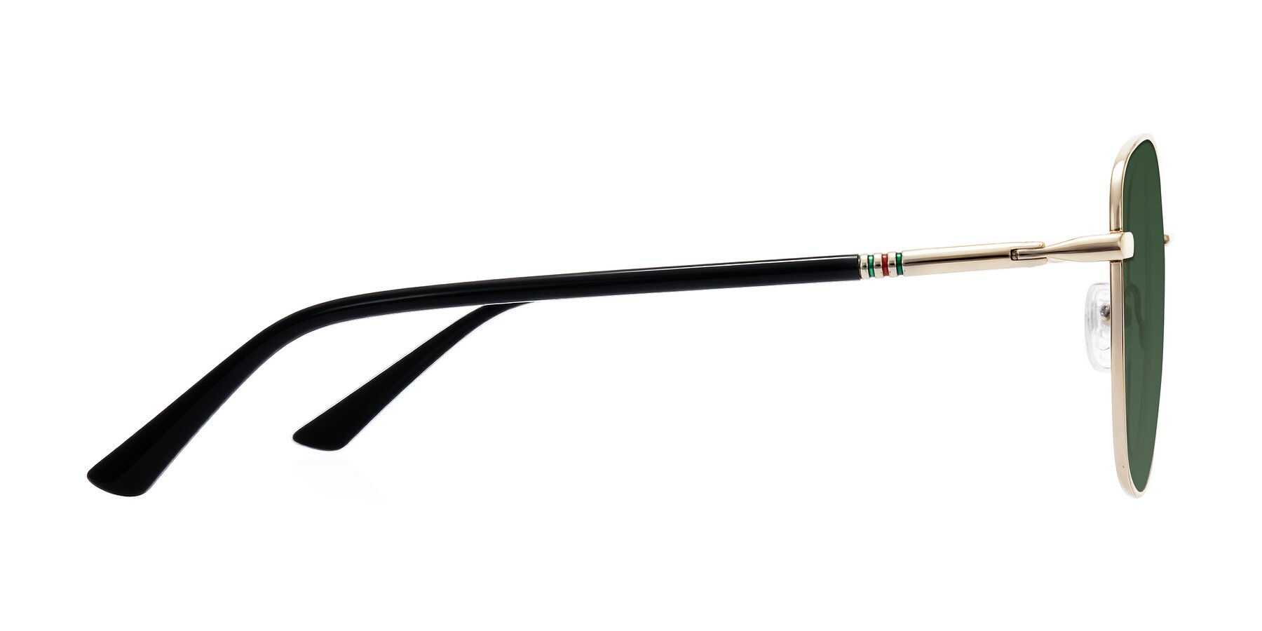 Side of Love in Light Gold with Green Tinted Lenses