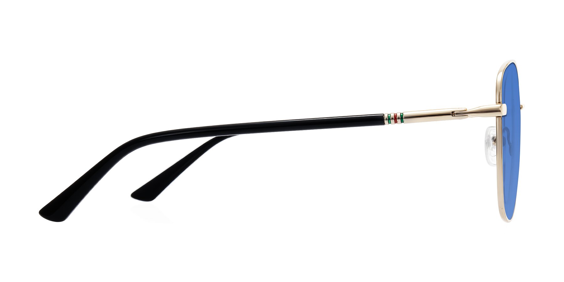 Side of Love in Light Gold with Blue Tinted Lenses