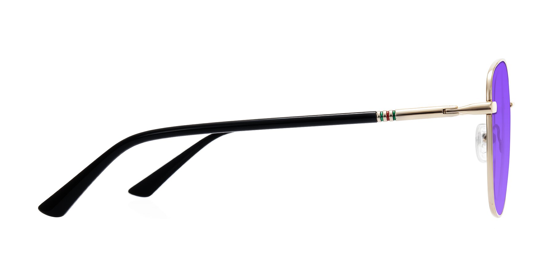 Side of Love in Light Gold with Purple Tinted Lenses