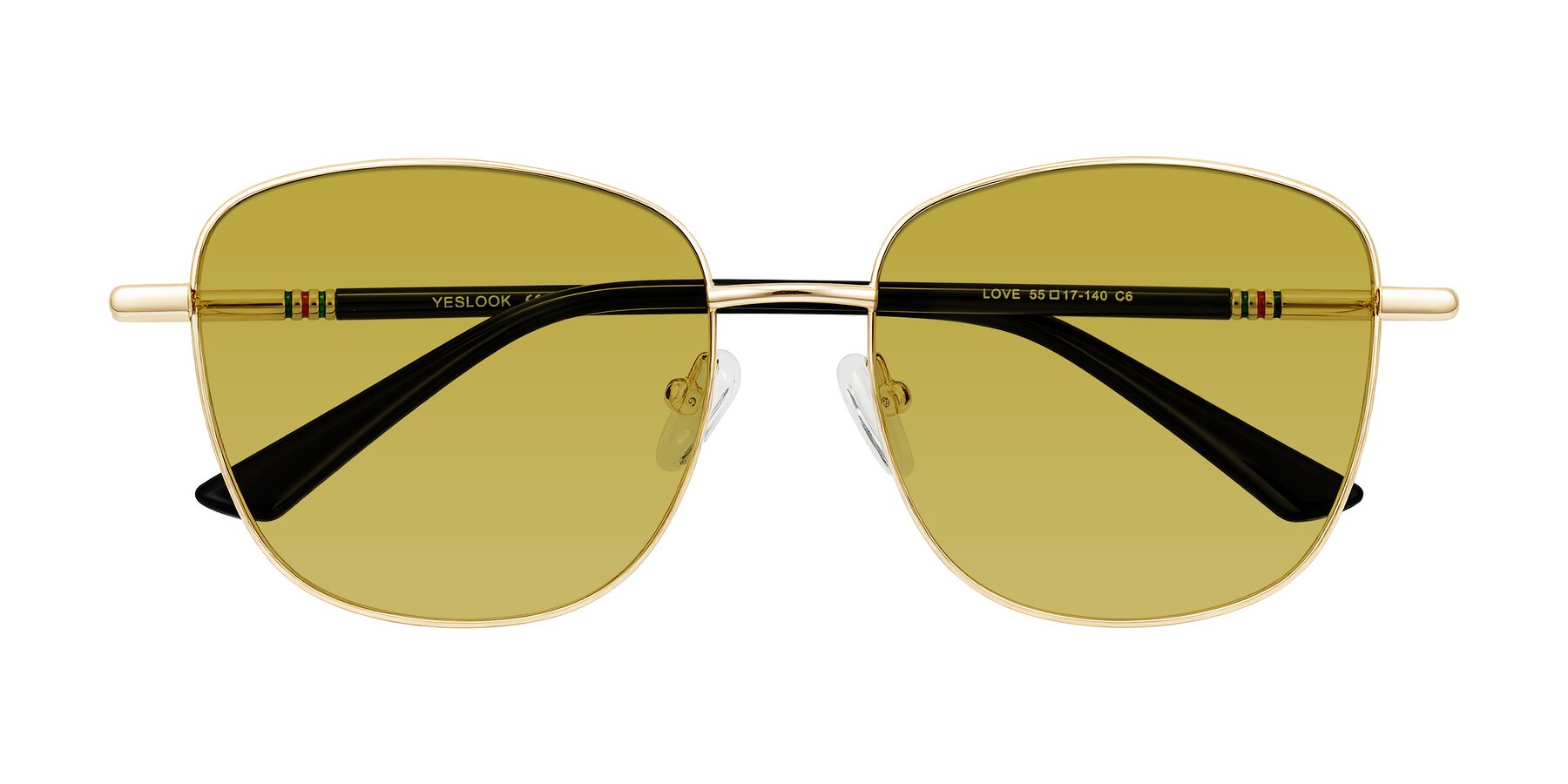 Folded Front of Love in Light Gold with Champagne Tinted Lenses