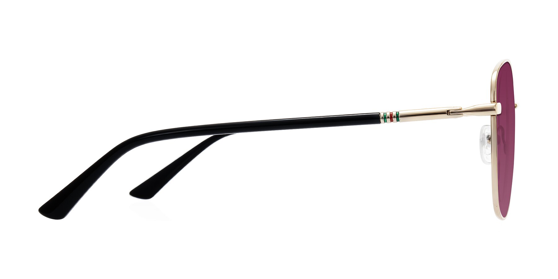 Side of Love in Light Gold with Wine Tinted Lenses