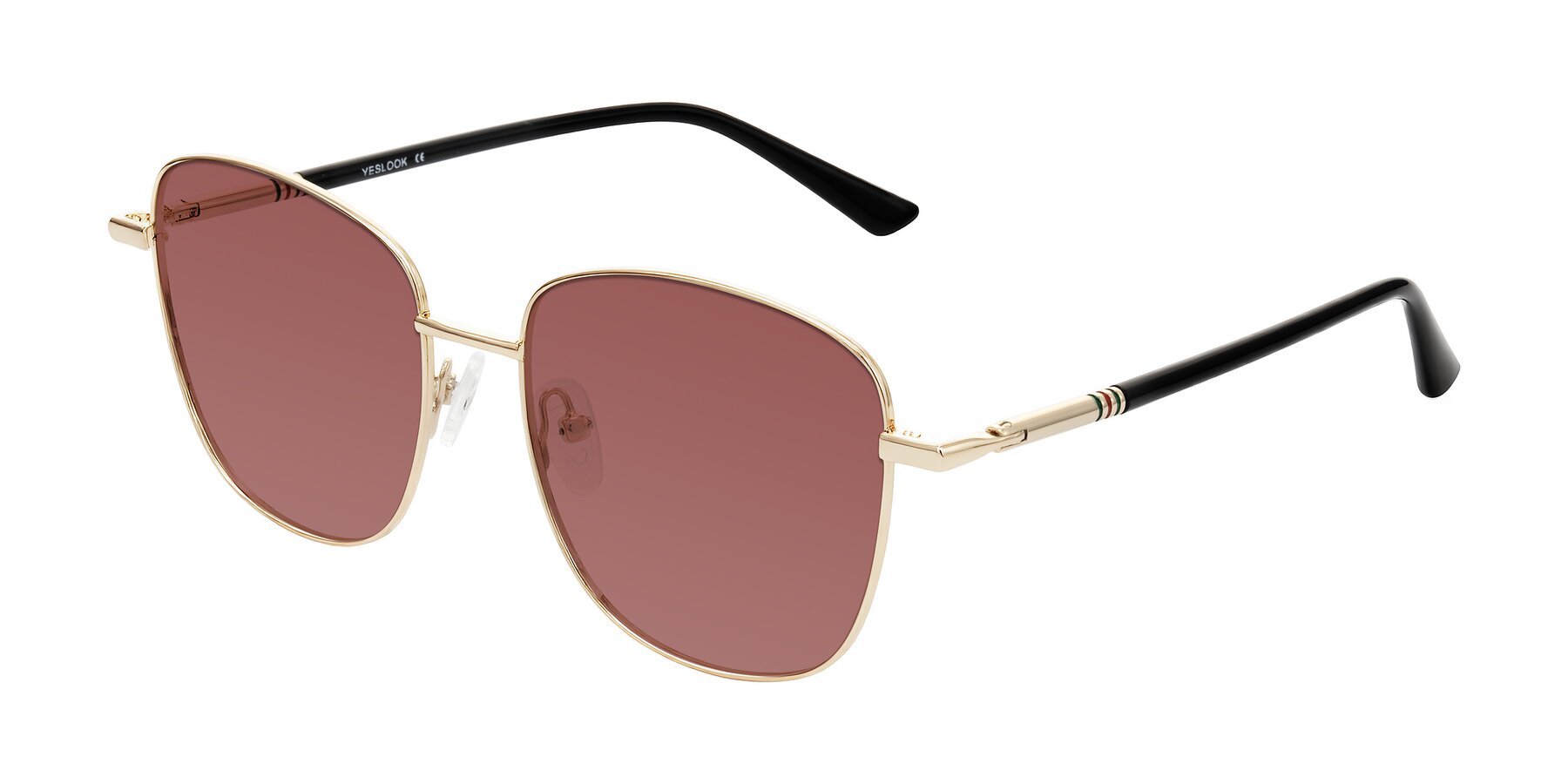 Angle of Love in Light Gold with Garnet Tinted Lenses
