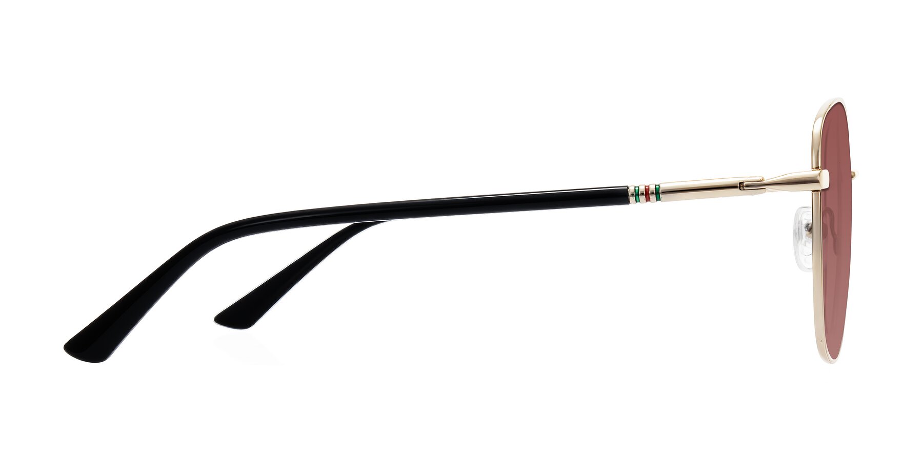 Side of Love in Light Gold with Garnet Tinted Lenses