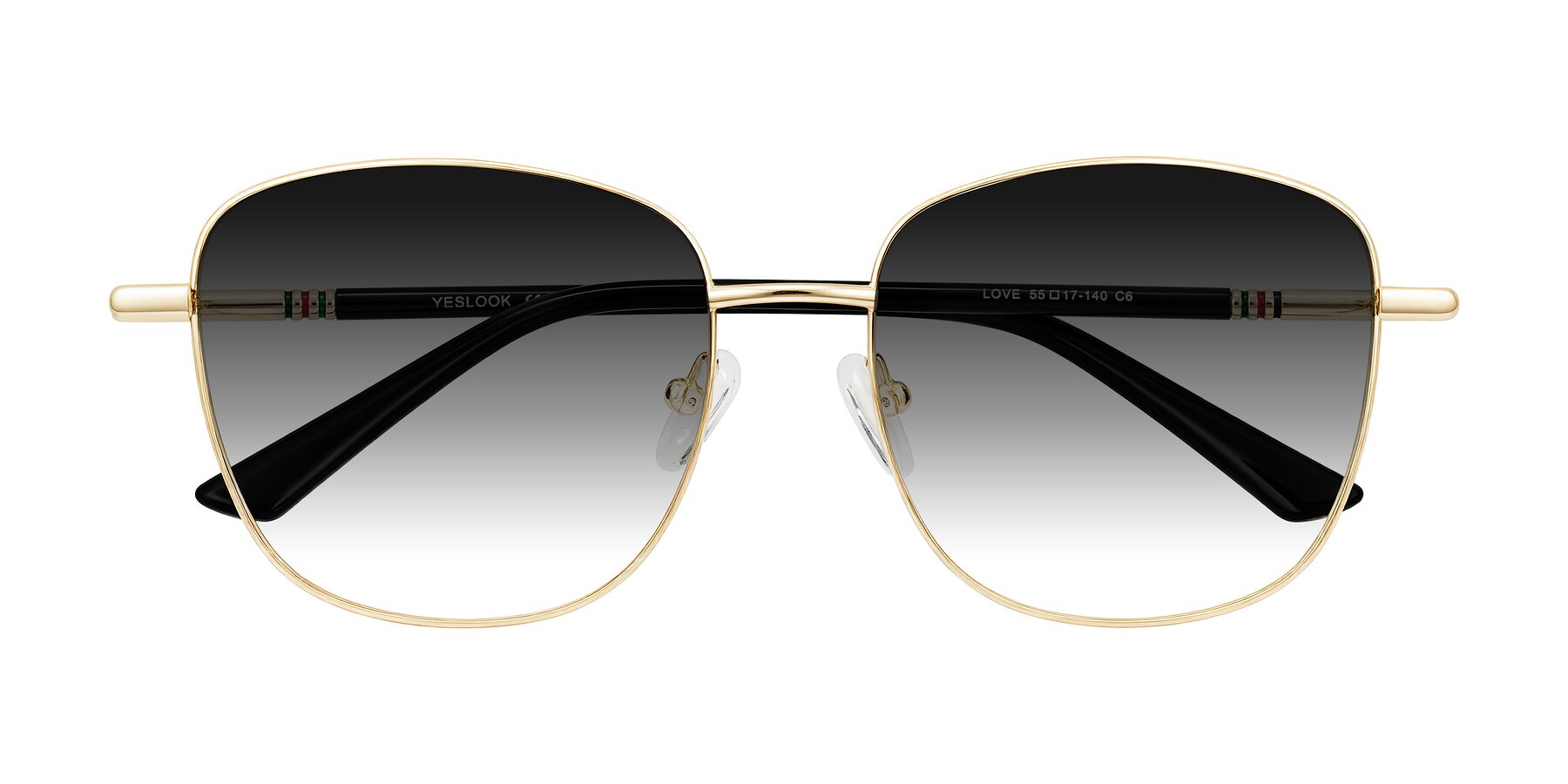 Folded Front of Love in Light Gold with Gray Gradient Lenses