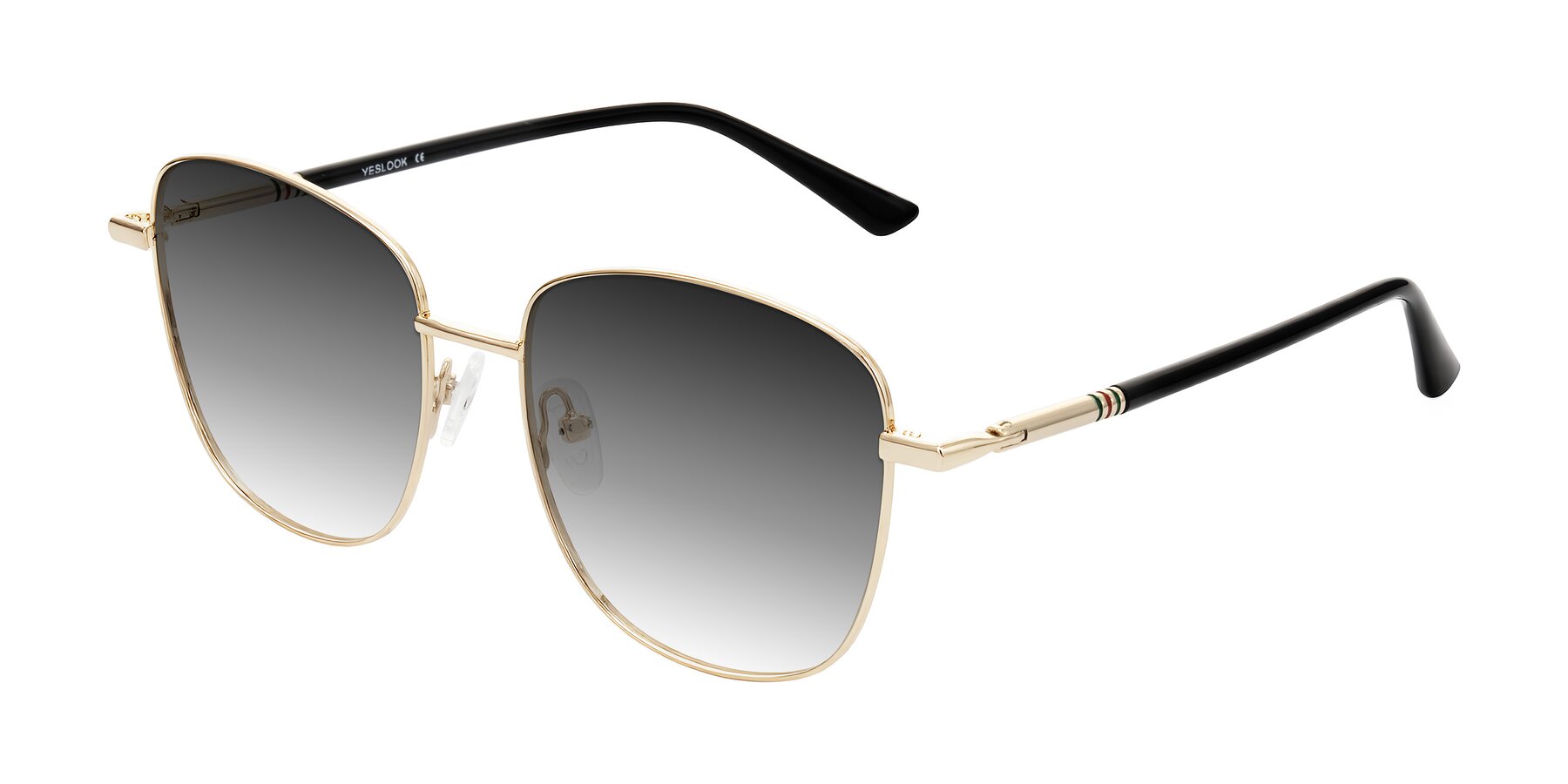 Angle of Love in Light Gold with Gray Gradient Lenses