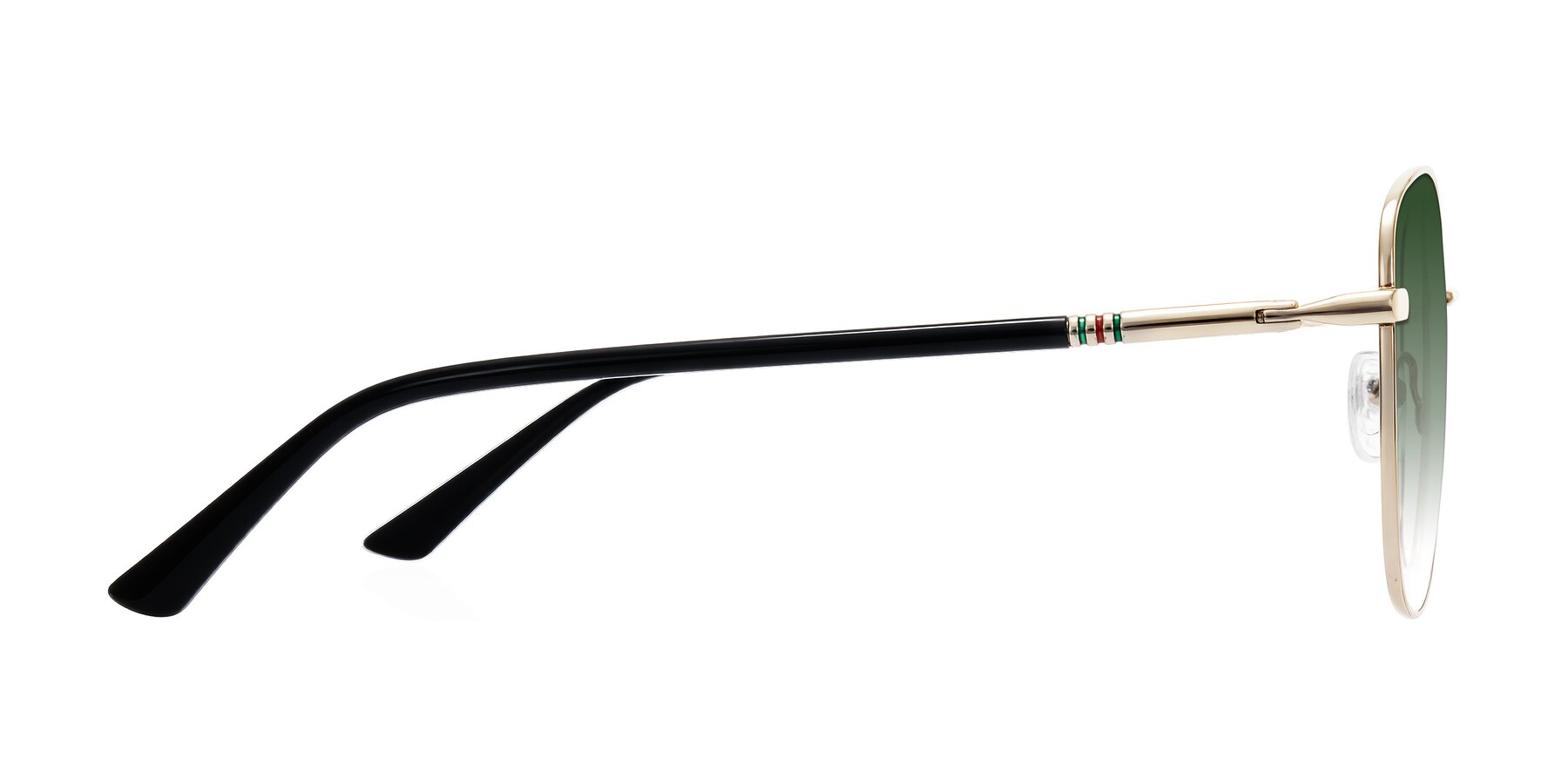 Side of Love in Light Gold with Green Gradient Lenses