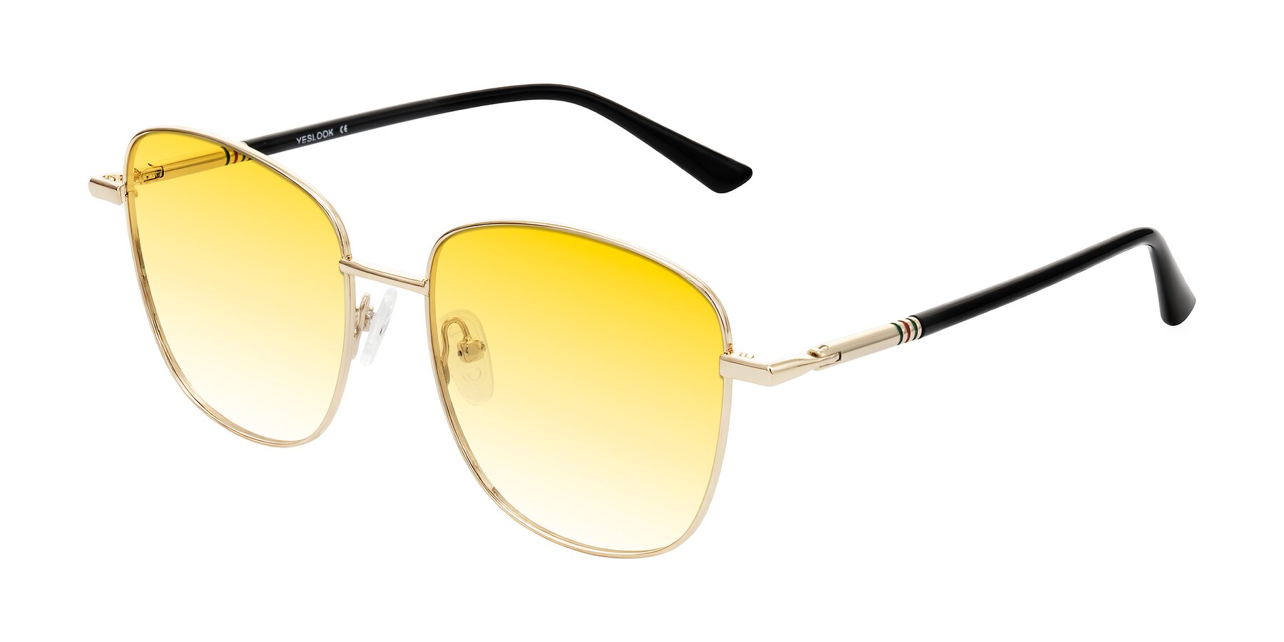 Angle of Love in Light Gold with Yellow Gradient Lenses