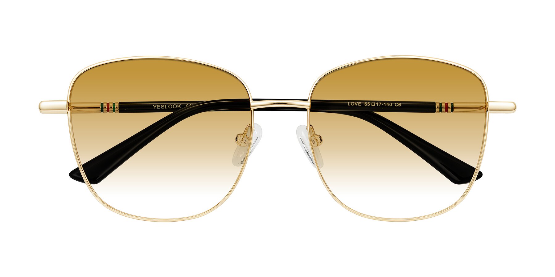 Folded Front of Love in Light Gold with Champagne Gradient Lenses